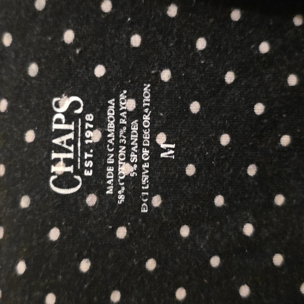 Ladies' Chaps Pajama Set in Black with White Dots Med - Picture 3 of 7